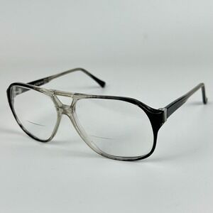 Looking Glass Unisex Eyeglasses Frame Black & Clear Plastic Full Rim 58-15-150mm